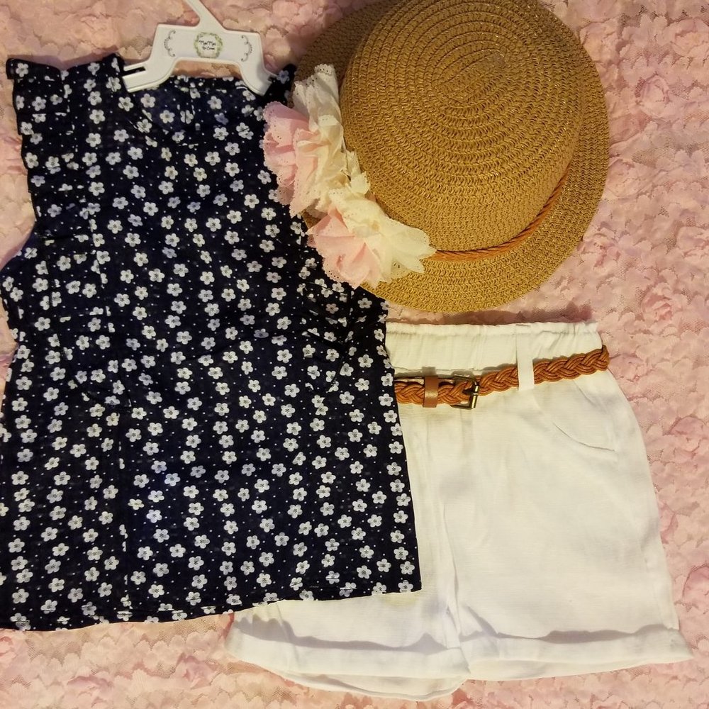 Girls Short Outfit with Bonnet